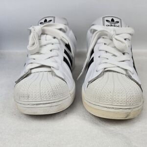 Adidas Men's White and Black Striped Sneakers